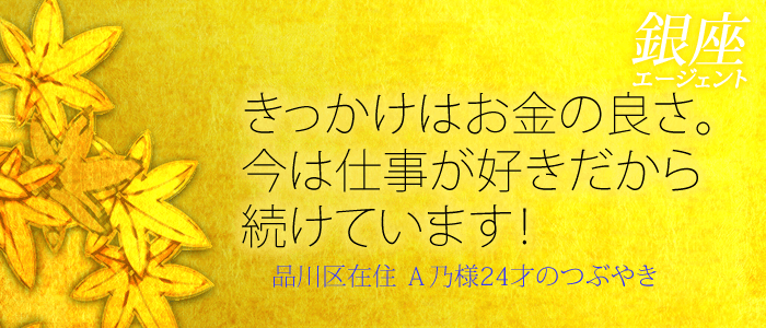 きっかけはお給料の良さ。今は夜のお仕事が好きだから続けています。